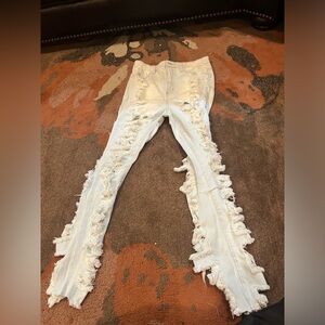 Mens Distressed Skinny Jeans Size 11 (Will Fit a Size 31)